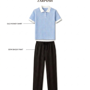 Sky blue Polo T-Shirt And Black Pant Combo