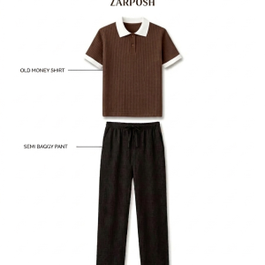 Coffee Polo T-Shirt And Black Pant Combo