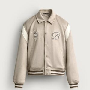 Faux Suede Bomber Jacket
